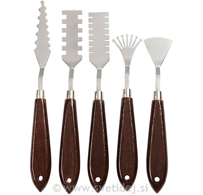 Slikarske lopatice kovinske, set 5