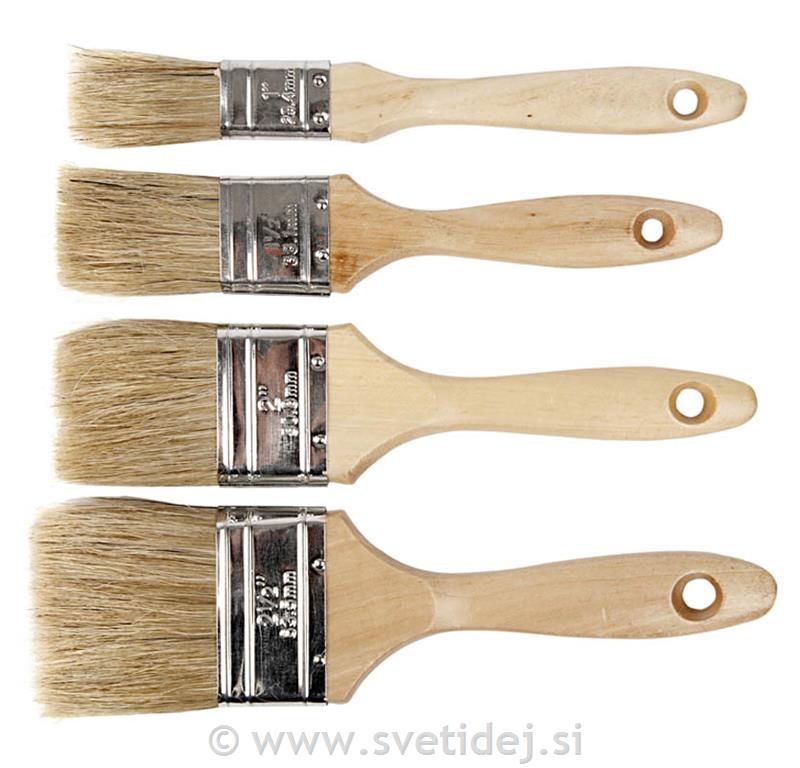 Ščetinasti čopiči 2,5-6,3 cm, set 4