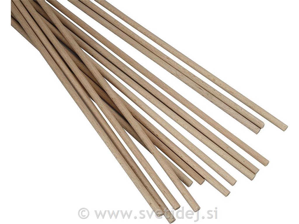 Lesena palica za cvetje, 60 cm, set 10