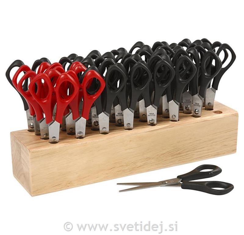 Škarje šolske 21 cm na stojalu, set 32