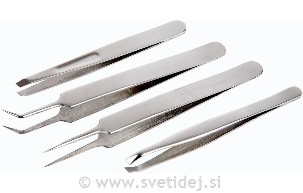 Pincete, 9-12 cm, set 4
