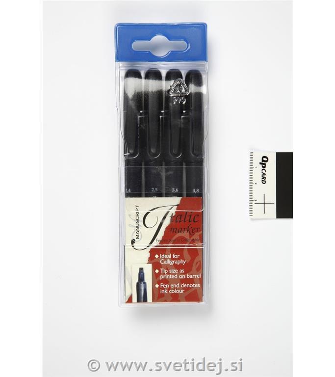 Marker za kaligrafijo, 1,4-4,8 mm, set 4