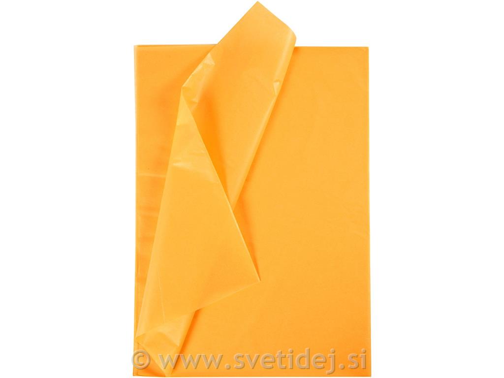 Svilen papir 50x70cm, rumen, set 25