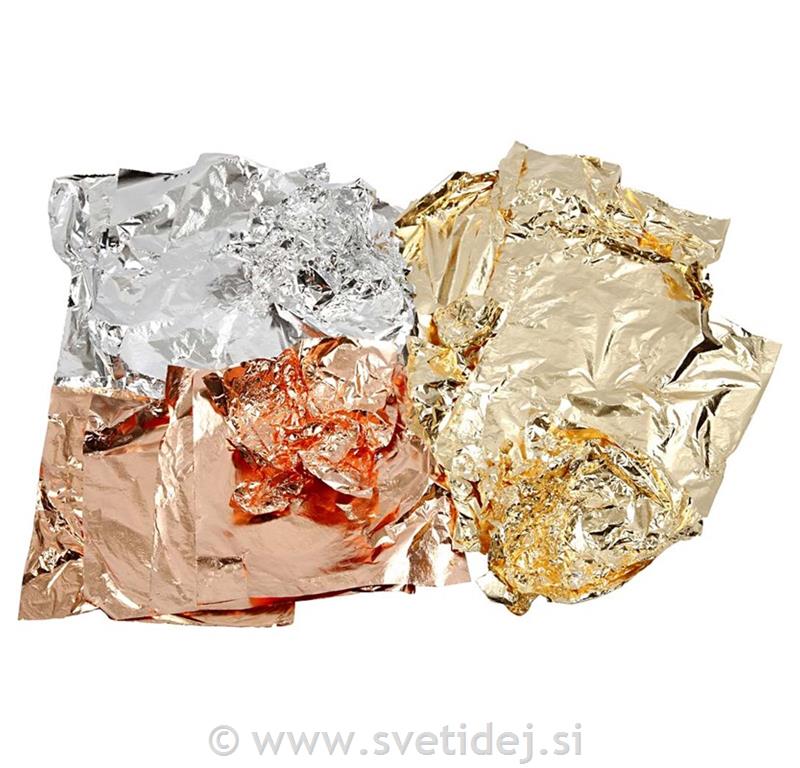 Lističi za pozlato mix 16x16 cm, set 150