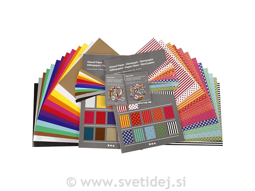 Svetleč papir 32x40 cm, šolski set