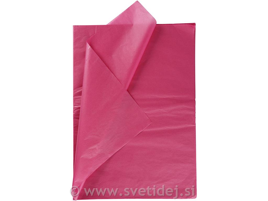 Svilen papir pink, 14 g, 50x70, set 25 p