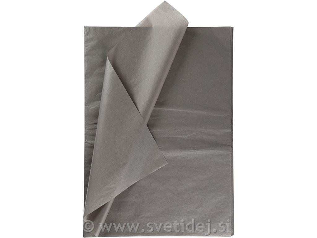 Svilen papir 50x70 cm, siv, set 25