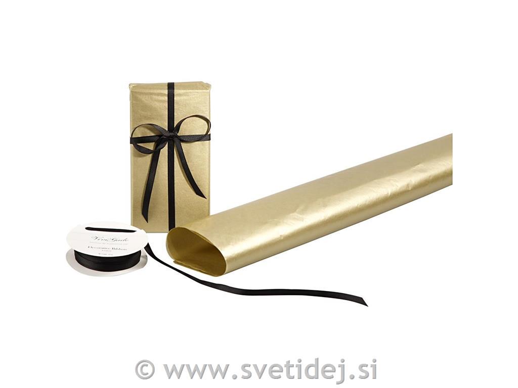 Svilen papir zlat,50x70 cm,17g, 25 pol