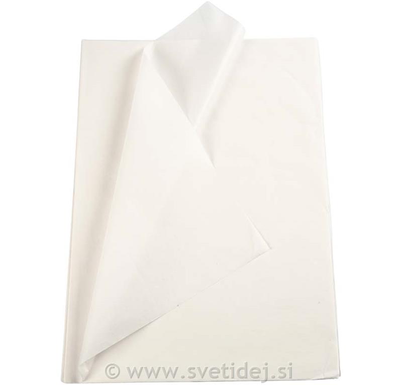 Svilen papir bel, 50x70,17 g,25 pol