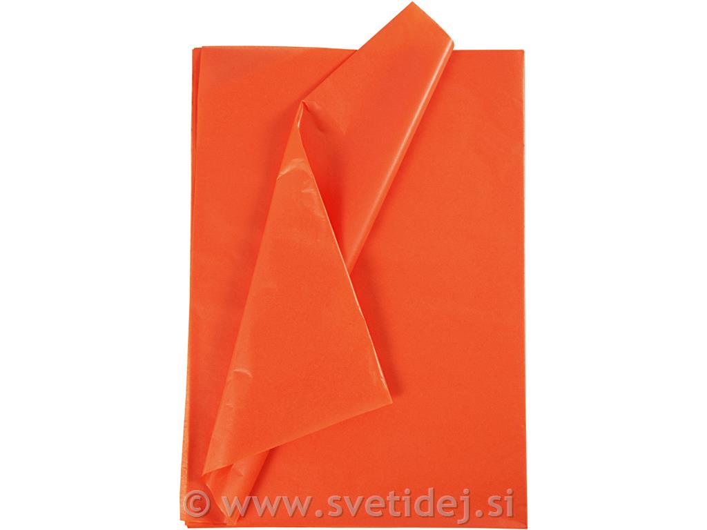Svilen papir oranžen, 50x70, 17 g,25 pol