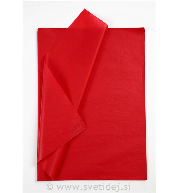 Svilen papir rdeč, 50x70,17 g,25 pol