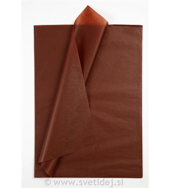 Svilen papir rjav, 50x70 cm, 17 g,25 pol