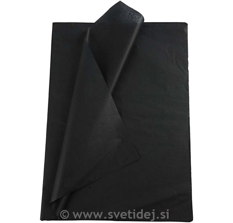 Svilen papir črn, 50x70,17 g,25 pol