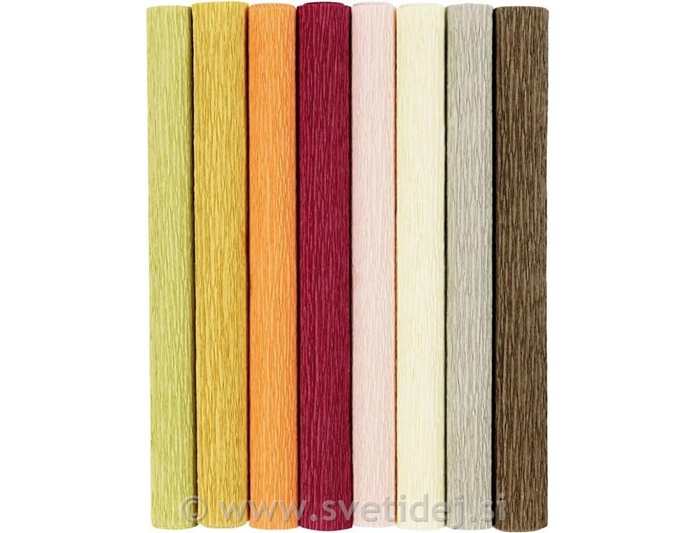 Krep papir, 25x60 cm, set 8, natur
