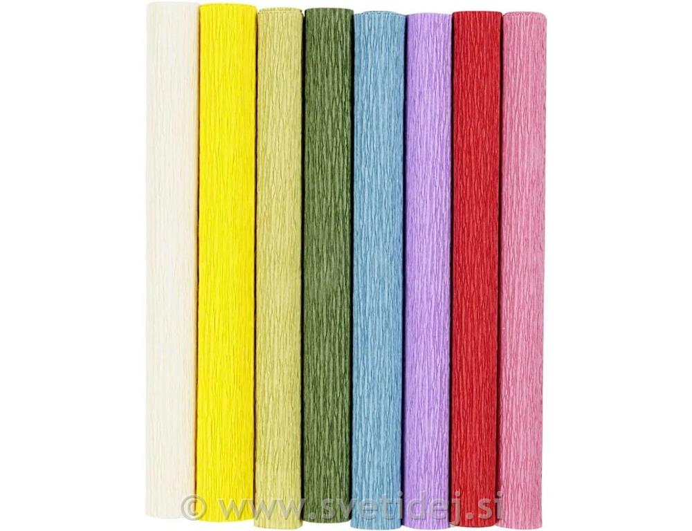 Krep papir, 25x60 cm, set 8, standard