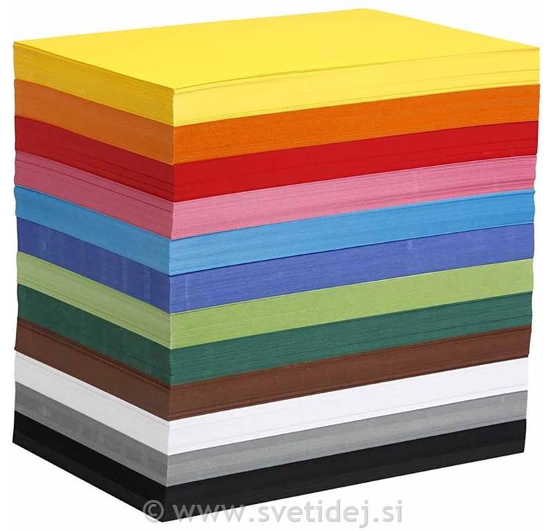 Barvni karton mix A4, 180 g, set 1200