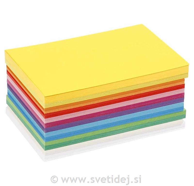 Barvni karton mix, 10,5x15 cm, 300 pol