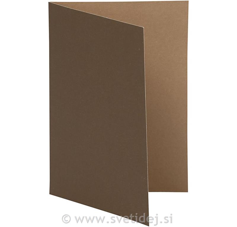 Vizitka 10,5x15 cm, set 10, rjava