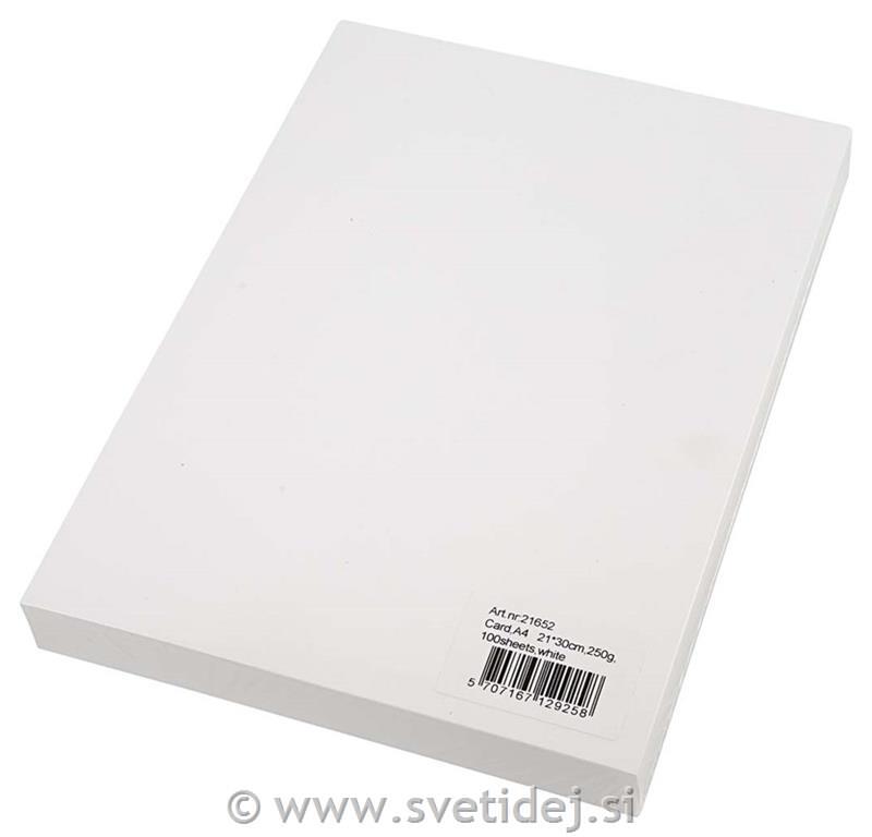 Karton bel A4, 250 g, 100 listov