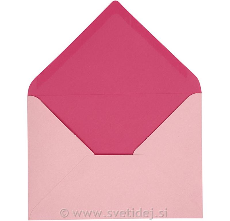 Kuverte 11,5x16 cm, set 10, roza
