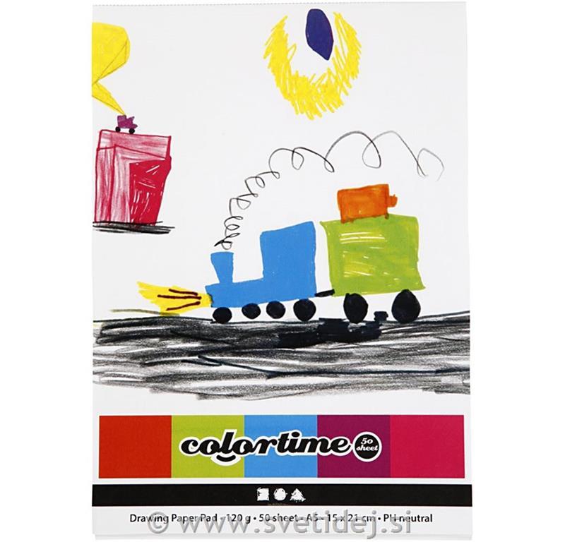 Risalni blok bel, A5, 15x21 cm,50 listni