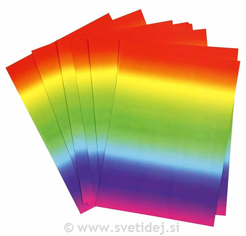 Barvni karton-mavrični,180g, A4, set 10
