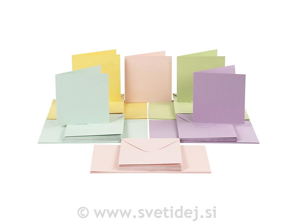 Kuverte&voščilnice 15x15 cm, set 50
