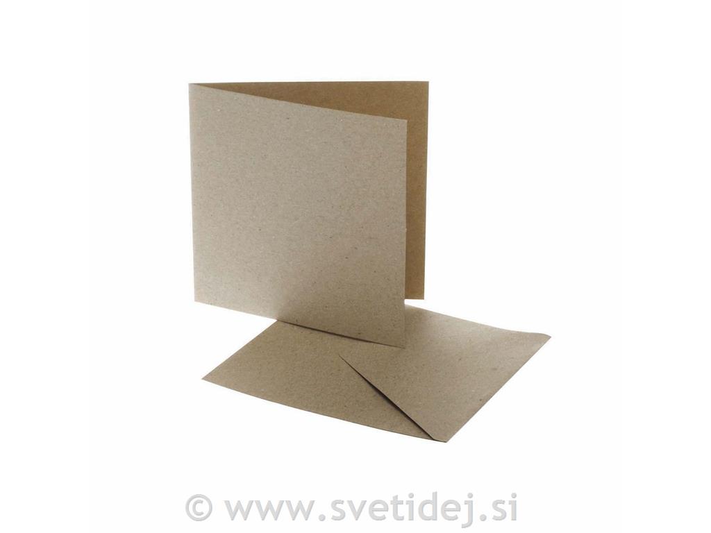 Vizitka & kuverta, 12,5x12,5 cm, set 10