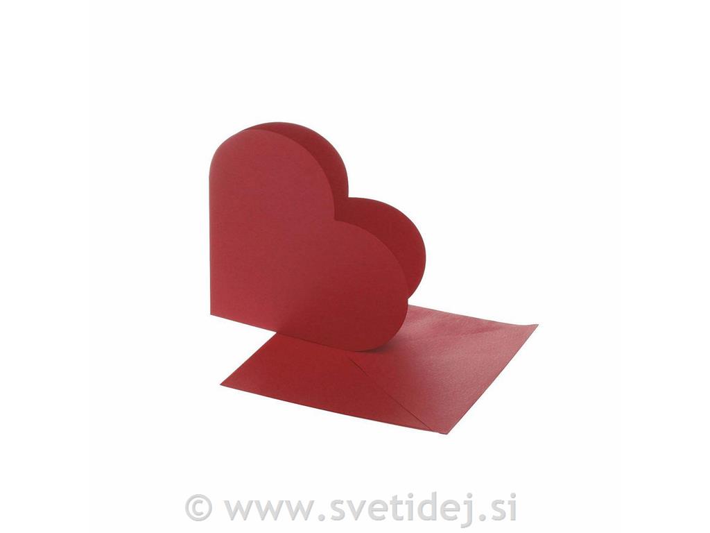 Vizitka srce & kuverta, 12,5x12,5 cm, 10