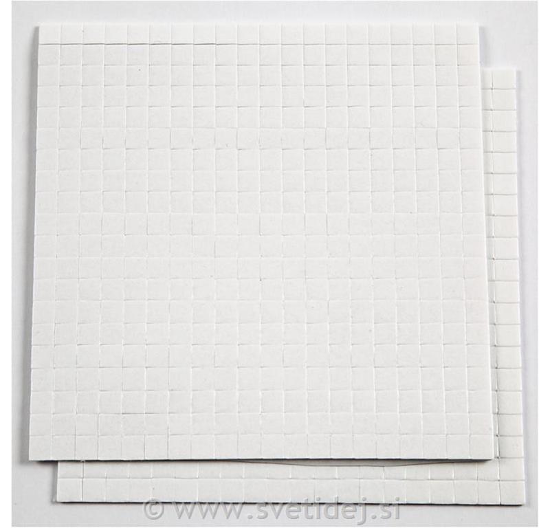 3D lepljive blazinice 5x5x1 mm, 2 poli