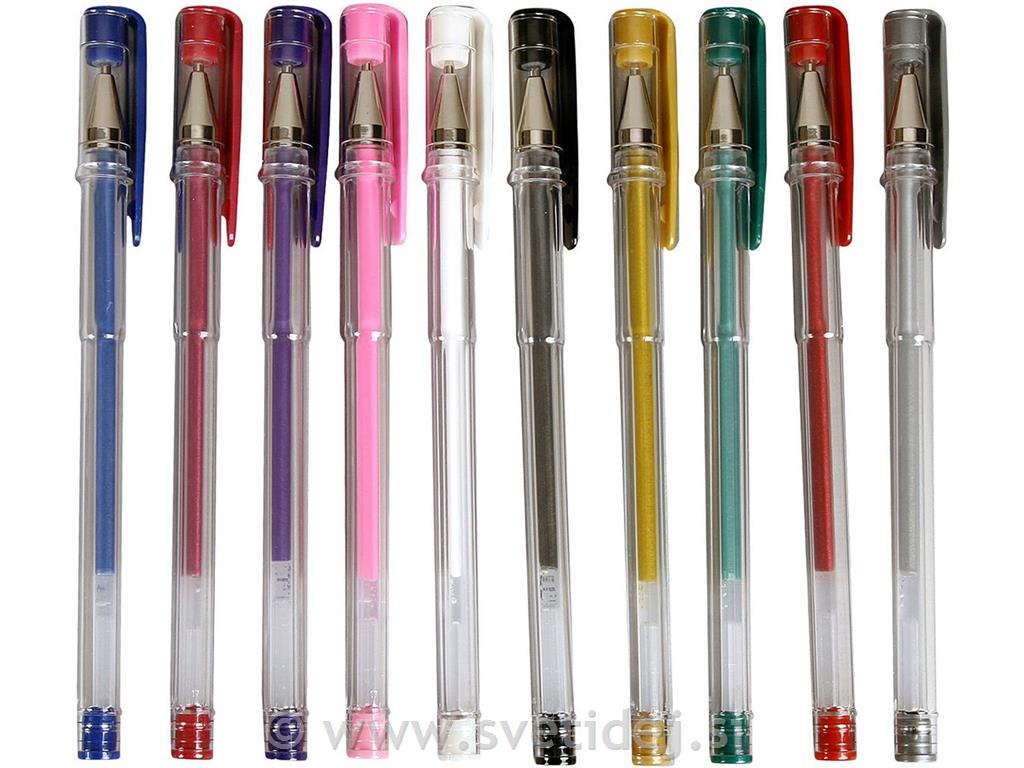 Gel peni, metallic, set 10