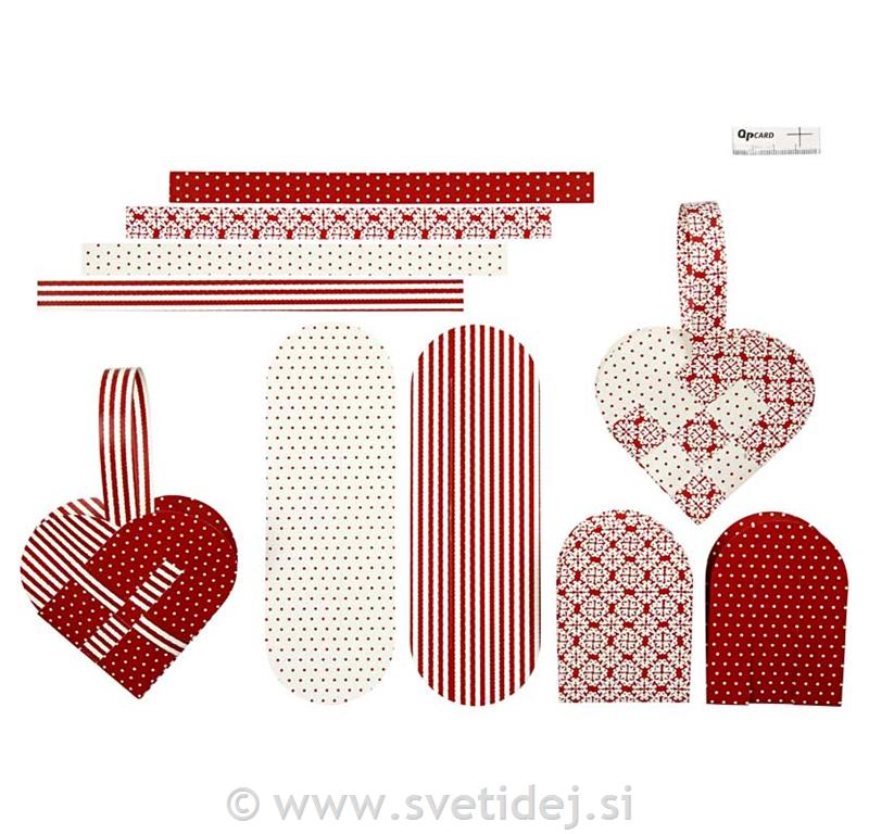 Prepletena srca, 14,5x10 cm, set 8