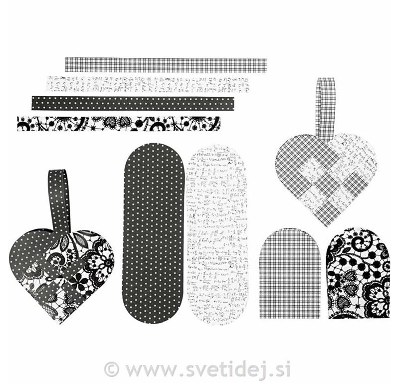Prepletena srca 14,5x10 cm, set 8