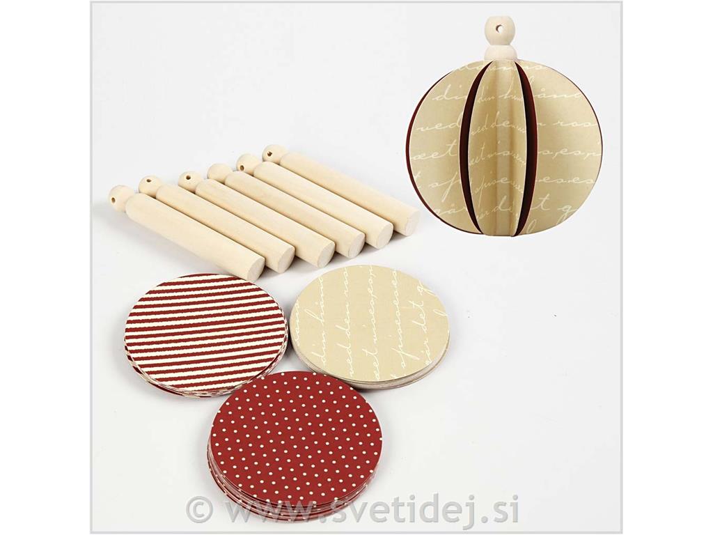 Kroglice iz papirja 8,5 cm, set 6