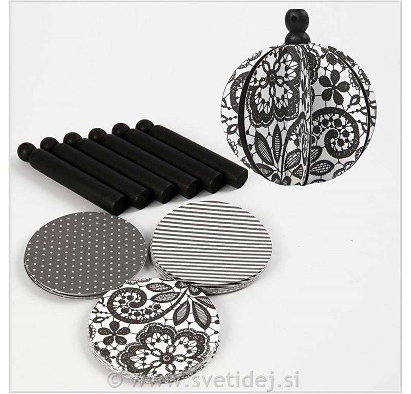 Kroglice iz papirja 8,5 cm, set 6