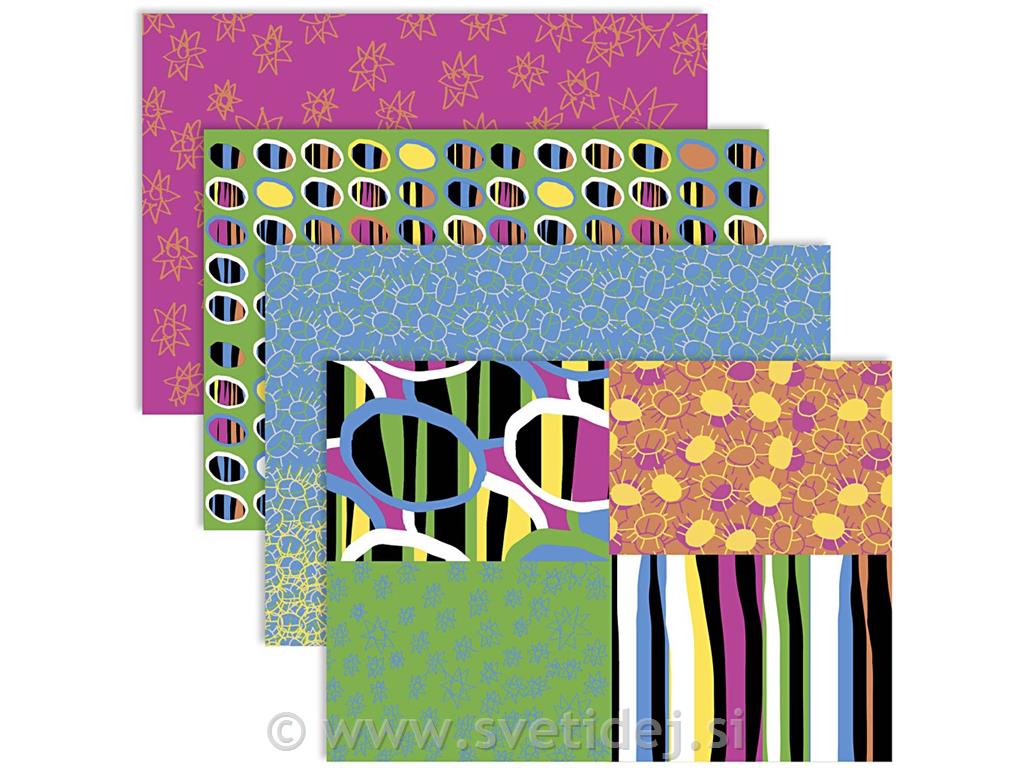 Decoupage papir 25x35 cm, 17g, set 8