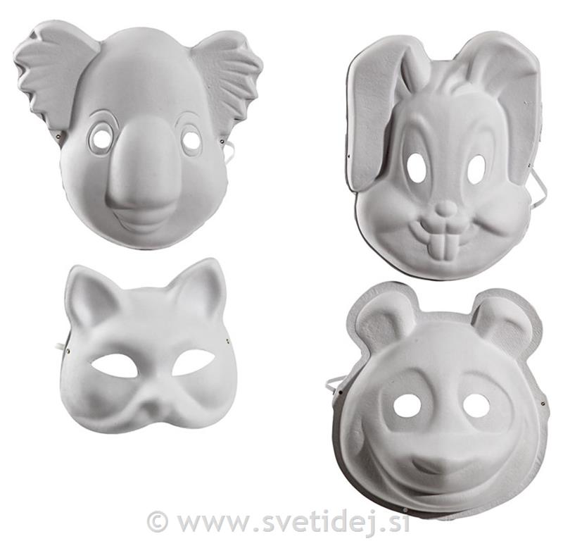 Maske iz papirne mase 17-25 cm, set 12