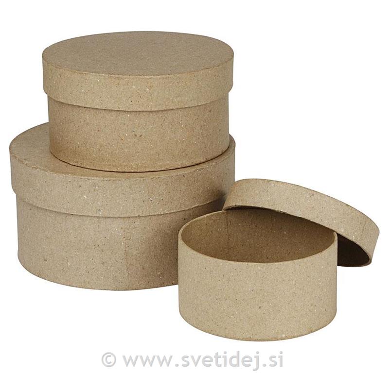 Škatle okrogle, 10+13+16 cm, set 3