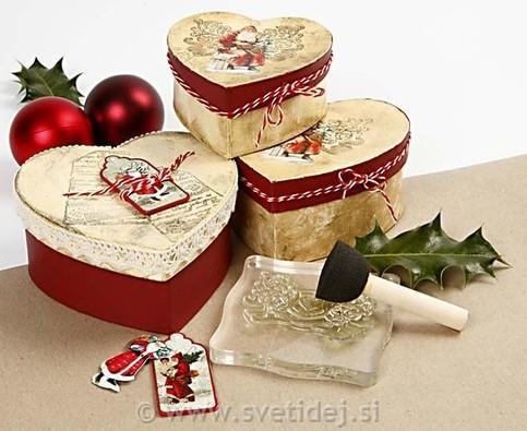 Škatlice srca 10+12,5+15 cm, set 3