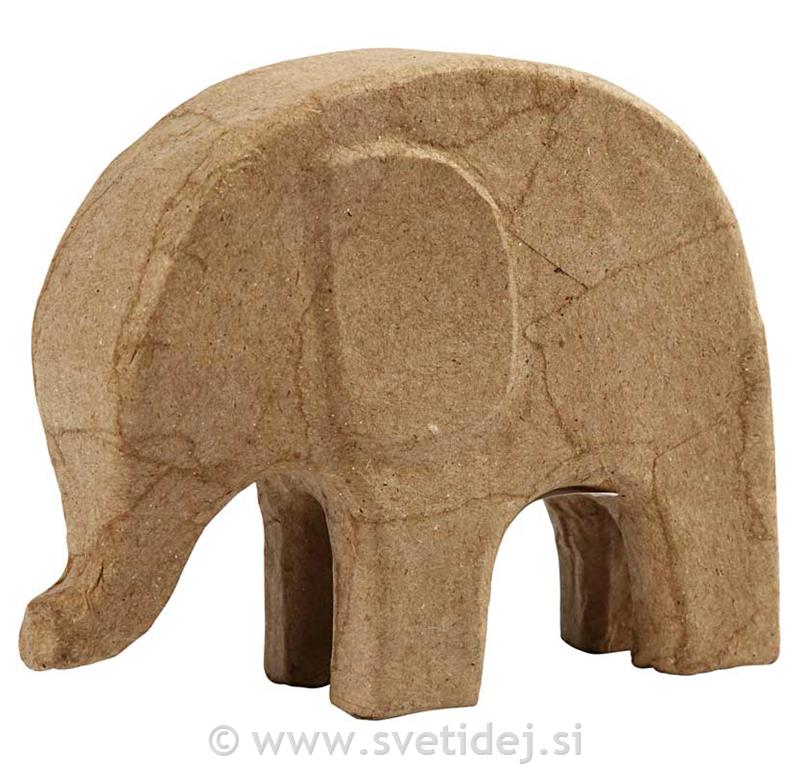 Slon iz papirne mase, 14 cm