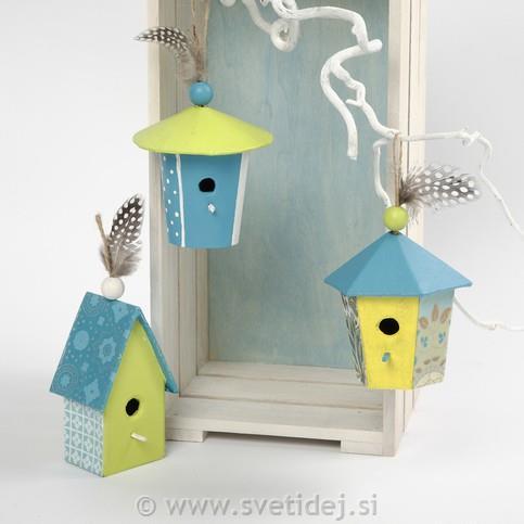 Male ptičje hišice, 7 cm, set 3