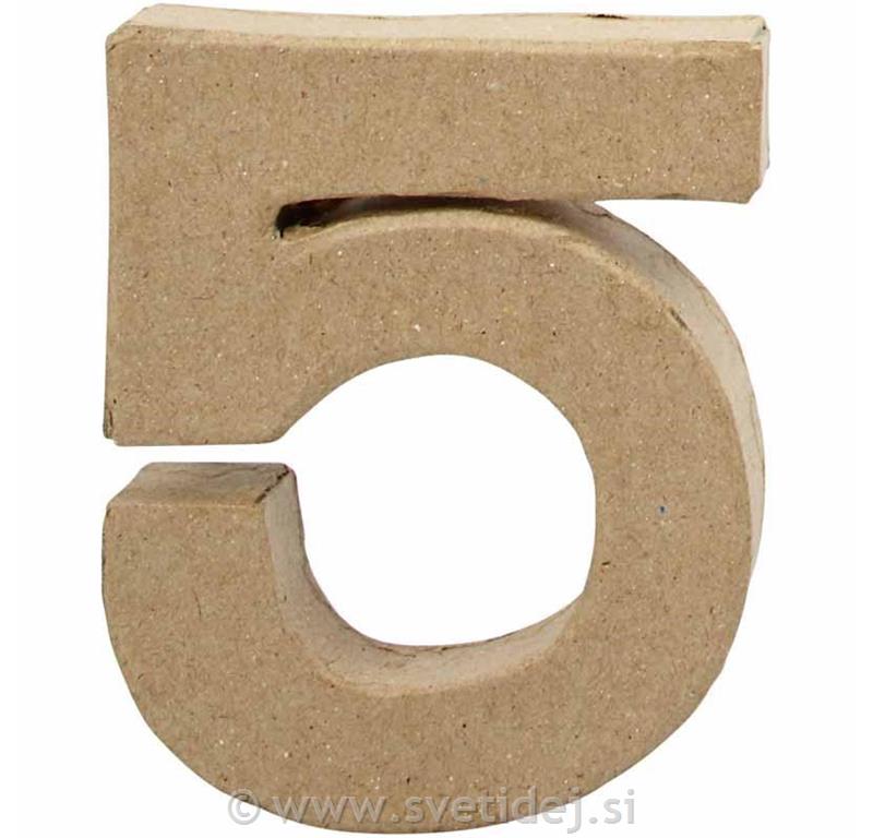 Črka mala 5, 10 cm, debelina 2 cm