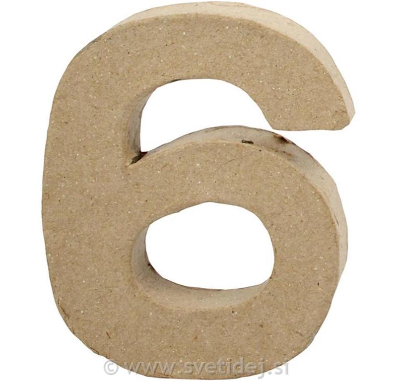 Številka mala 6, 10 cm, debelina 2 cm