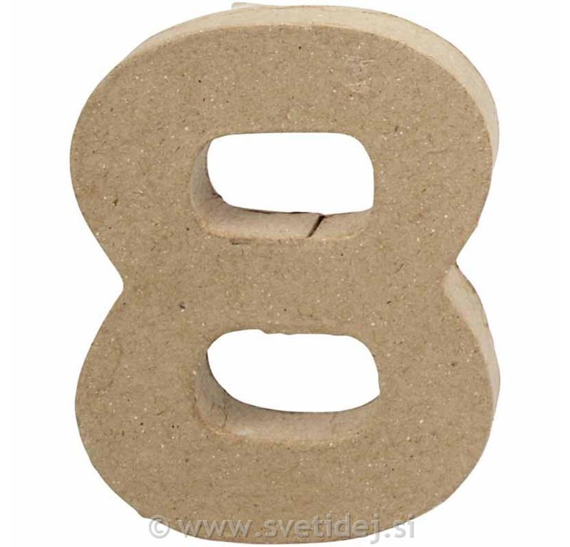 Številka mala 8, 10 cm, debelina 2 cm
