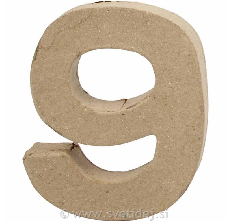 Številka mala 9, 10 cm, debelina 2 cm