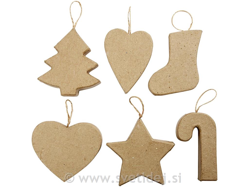 Obeski božični 7+8 cm, set 6