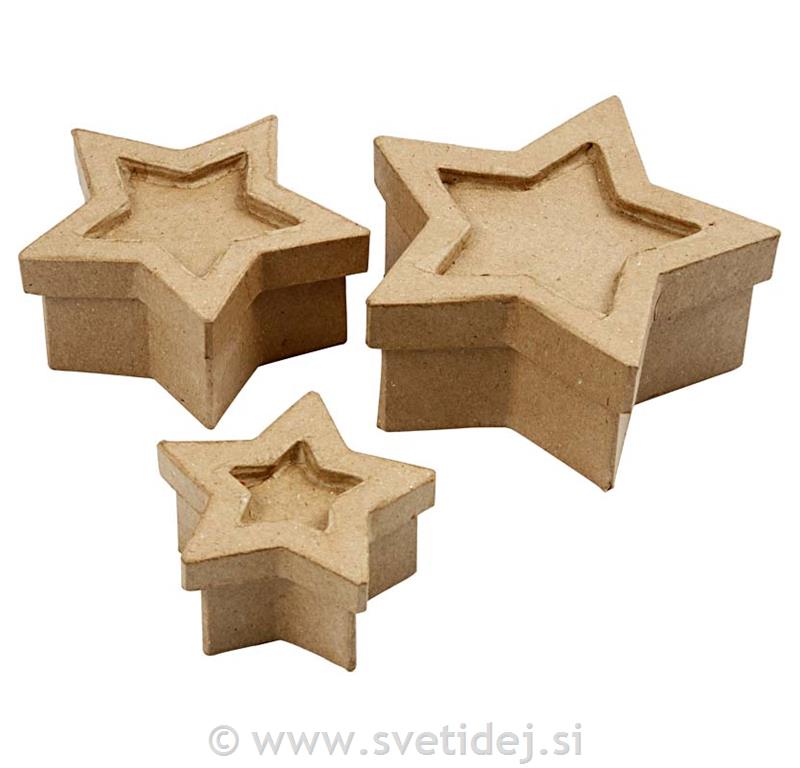 Škatle zvezde 15x15x6 cm, set 3