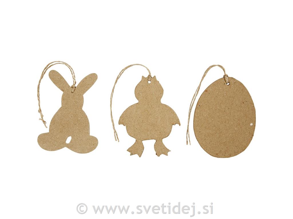 Obeski iz papirne mase 10 cm, set 6