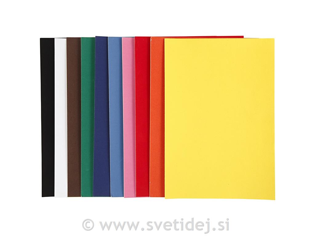 Velur papir A4, 140 g, set 50 mix