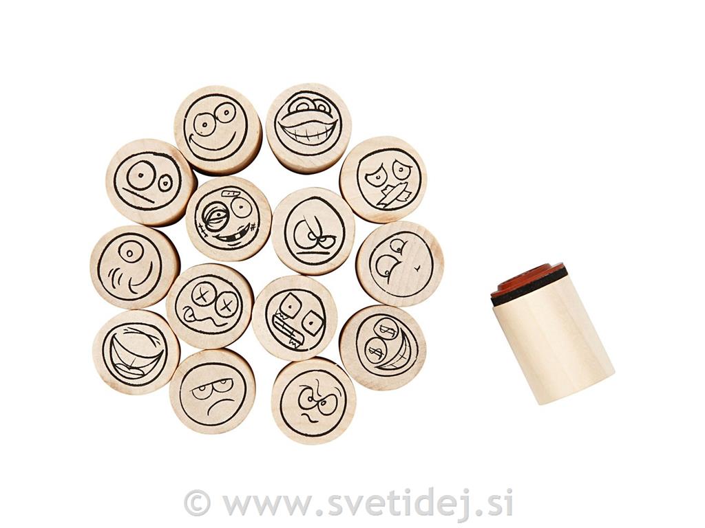 žigi gumijasti z lesenim dr., set 15